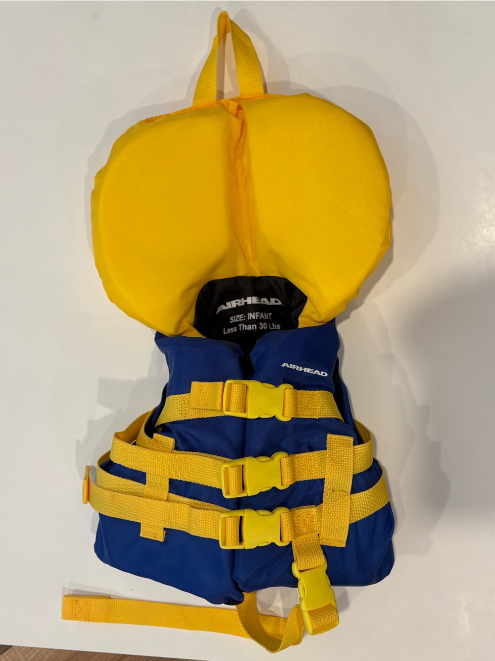 Blue & Yellow Airhead US Coastguard Approved Infant Life Jacket Vest Under 30 lb